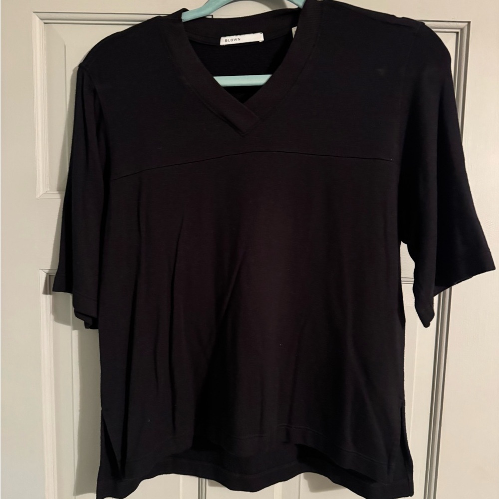Classic Black V-Neck Short Sleeve Tee